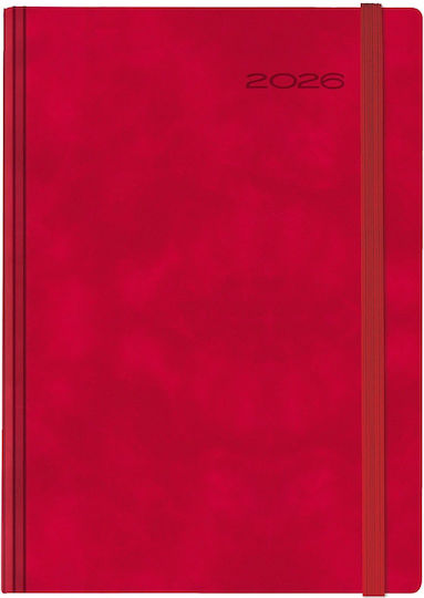 Θεοφύλακτος Ημερήσιο Ημερολόγιο Avenue Chia Elastic 2026 Red 17x24 696e9.c06