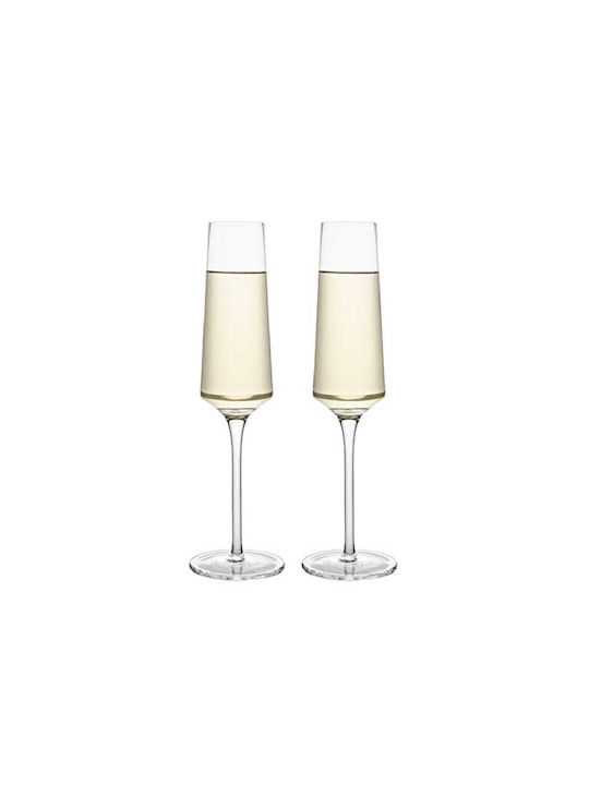 Yuk Set of Glasses Champagne / White Wine made of Glass Stemmed 6pcs