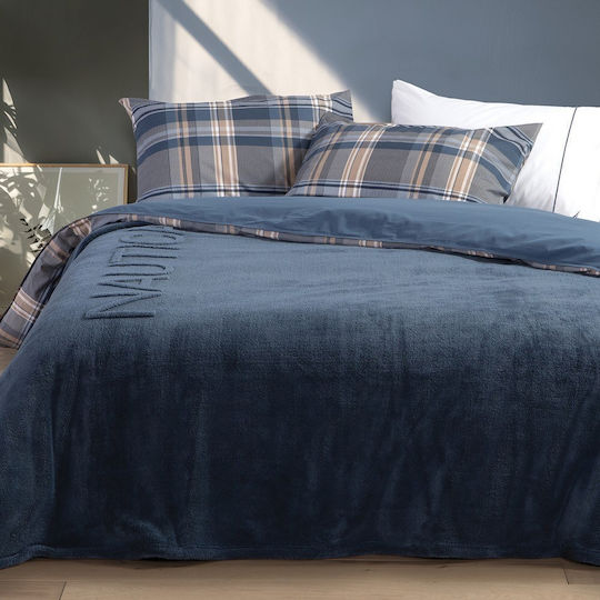 Nef-Nef Homeware Wave Одеяло Полар Двойно 230x240см Синьо