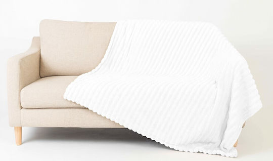 ForHome Κουβέρτα Fleece Υπέρδιπλη 220x240εκ. Λευκή 994201