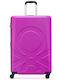 Delsey Paris X Benetton Large Travel Suitcase Hard Pink with 4 Wheels Height 76cm