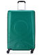 Delsey Paris X Benetton Large Travel Suitcase Hard Green with 4 Wheels Height 76cm