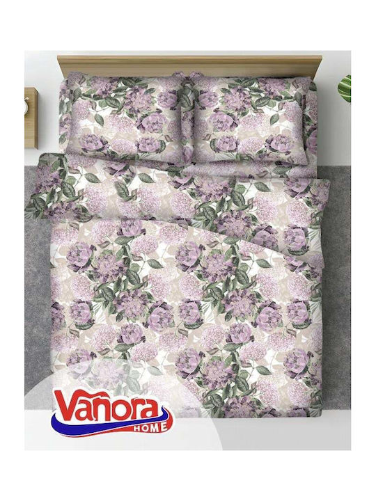 Vanora Duvet Cover Set Cotton Double with 2 Pillowcases & 1 Sheet 200x220 Peony