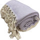 Bangs Lilac Beach Towel with Fringes 180x85cm