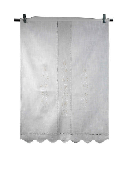 Silk Fashion Window Curtain with Tunnel White 90x130cm
