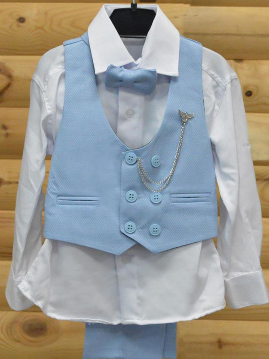 Extan Bebe Costum De Botez Albastru Deschis