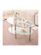 Oval Central Coffee Table Undasta Glass Transparent W90xD55xH43cm
