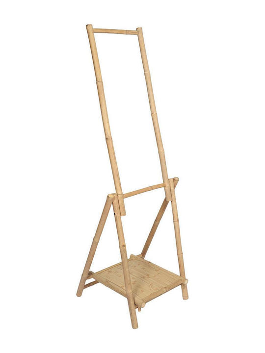 Atmosphera Floor Garment Rack made of Bamboo Beige 60x56x176cm