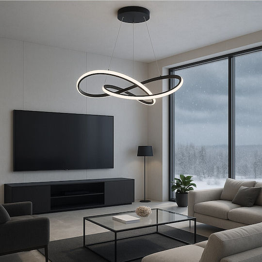 VenCore LED Κρεμαστό Φωτιστικό Μαύρο 73x73εκ.