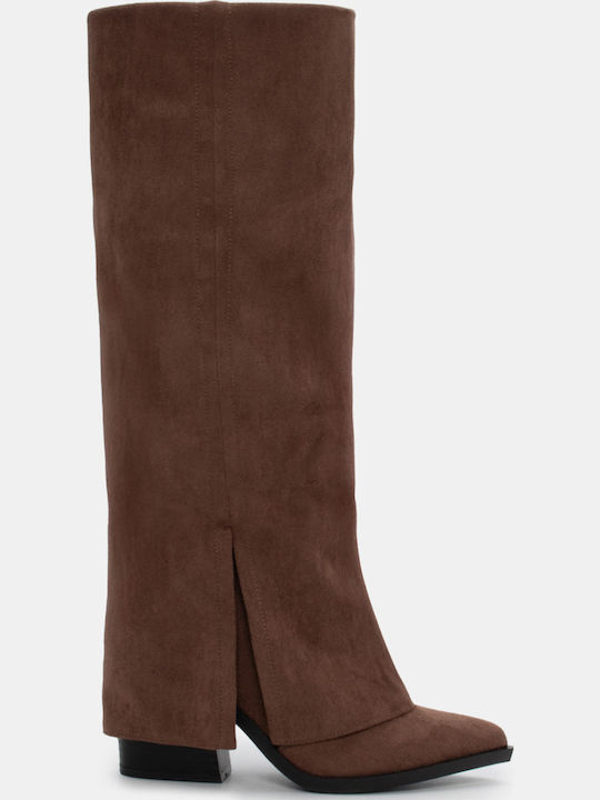 Leder Damenstiefel Cowboy Braun