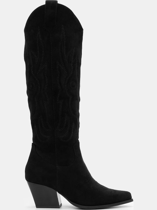 Luigi Leder Damenstiefel Cowboy Schwarz