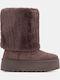 Stiefeletten Damen mit Pelz Braun