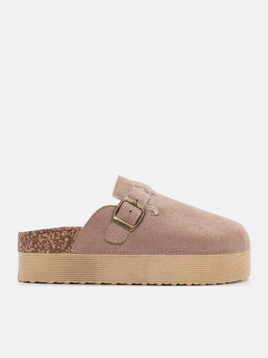 Luigi Winter Women's Slippers with Fur Beige