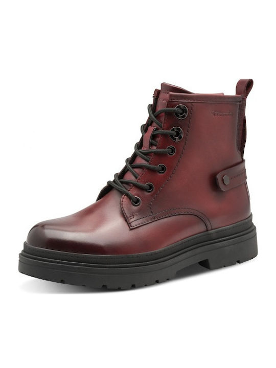 Tamaris Leder Stiefeletten Damen Burgundisch
