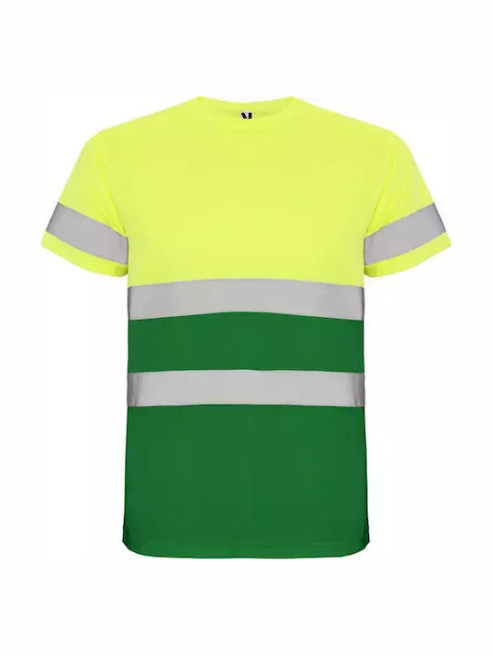 Roly Reflektierendes Kurzärmeliges Unisex Arbeitshemd Delta Kode 9310 Garten Grün Fluor Gelb