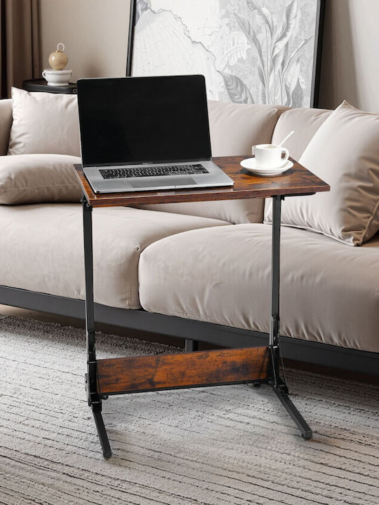 Table Kitchen Collapsible Wooden with Metal Frame Coffee 60x37x70cm