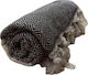 Bangs Black Beach Towel with Fringes 180x85cm