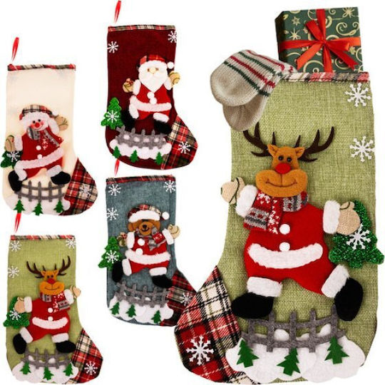 Christmas Decorative Socks with Santa Claus Reindeer Tree Multicolour 4pcs