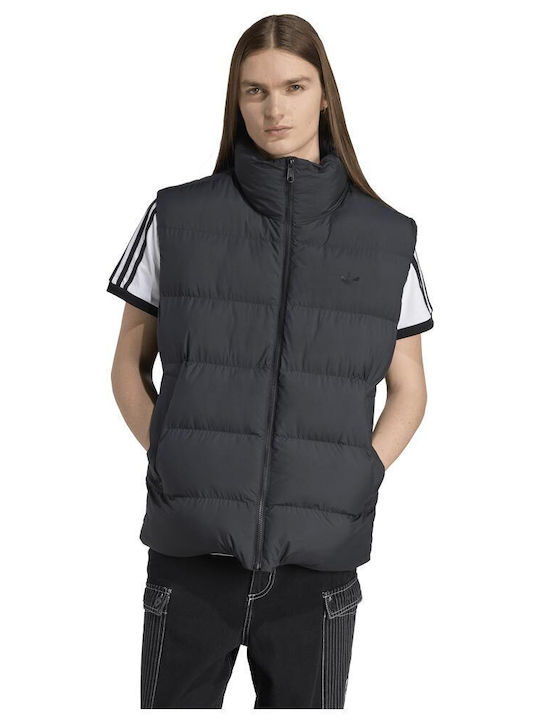 Vestă Puffer Tonal Geacă Puffer Fără Mâneci Neagră