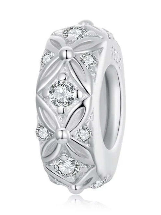Charm Floare Din Argint Cu Zircon