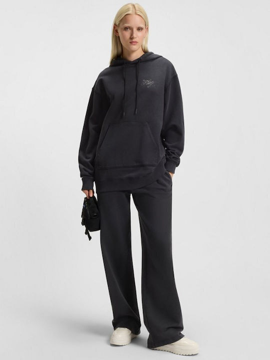 Women's Sweatshirt Hooded Black