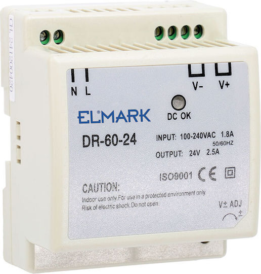 Elmark Τροφοδοτικό LED Ισχύος 60W με Τάση Εξόδου 24V