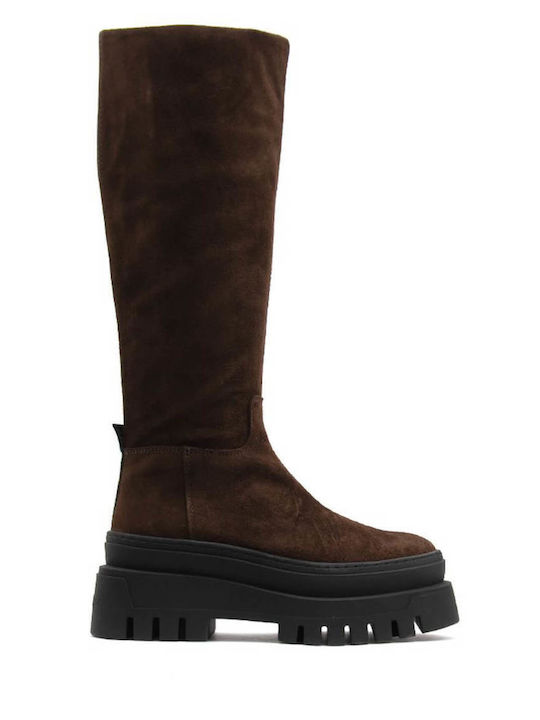 Steve Madden Chipp Γυναικείες Μπότες Καφέ