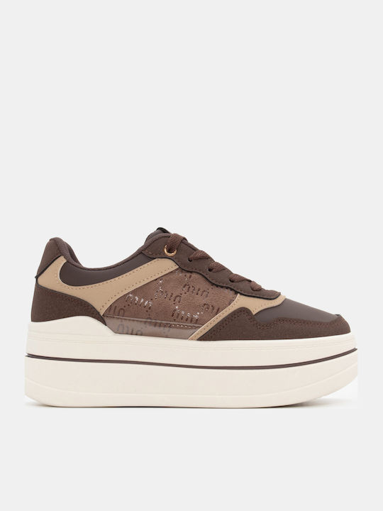 Luigi Γυναικεία Flatforms Sneakers Καφέ Σκούρο