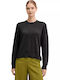 Damen Langärmeliges Baumwollpullover Schwarz