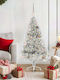 Weihnachtsbaum Künstlicher 150cm mit LED-Beleuchtung Silber