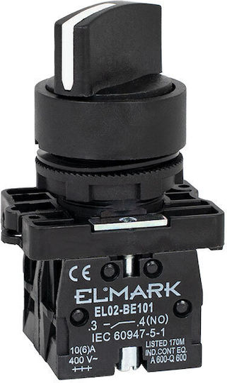 Elmark Economic Button El-ed25 No+nc 2 Positions Black