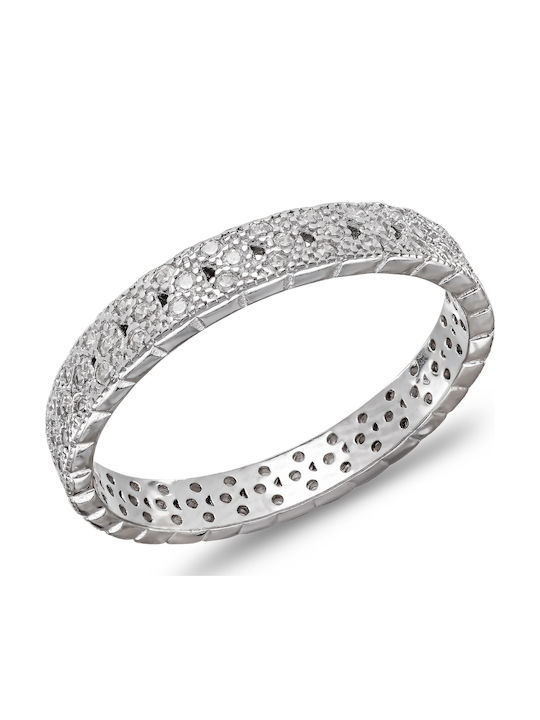 Kiriakos Gofas Ring with Zircon made of Silver