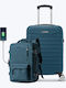 Quasar Reisekoffer Hartschalen Petrol Blue mit 4 Räder