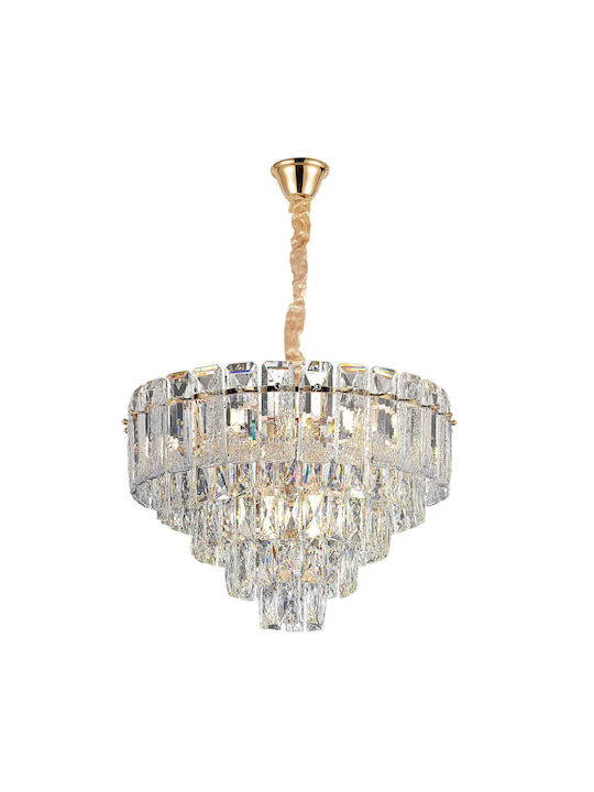 Toolight Πολυέλαιος Ø50cm με Κρύσταλλα Χρυσός OSW-08990