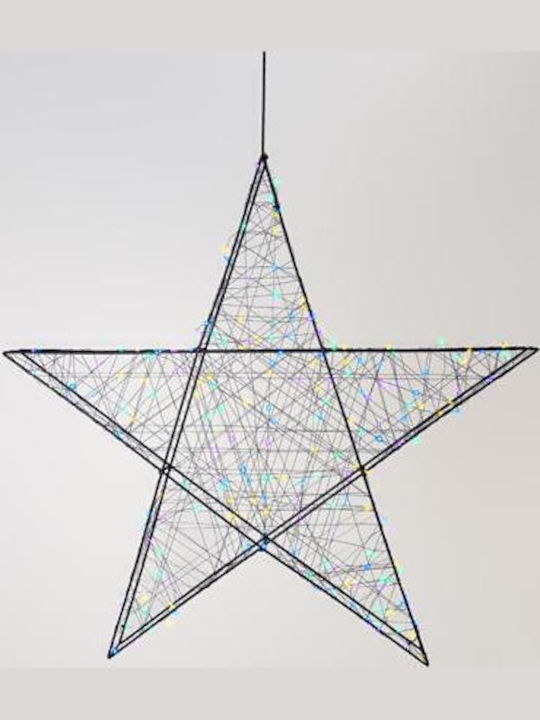 Crăciunesc Decorativ Stea cu lumină LED Metalic Galben 1buc