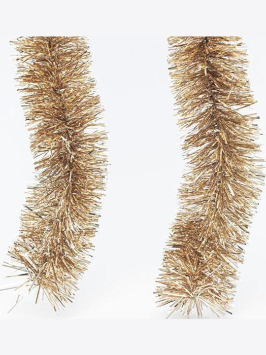 Weihnachtliche Farbband Plastik Gold 200x8cm 1Stück
