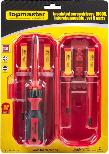 Topmaster Set 8 Electrician VDE 1000V Screwdrivers