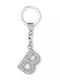 Metal Keychain Russ Berrie *93346-b O Letter B Stones 9 Cm Silver