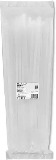 Qoltec Reusable Cable Ties 7.2*400mm Nylon66 Uv White