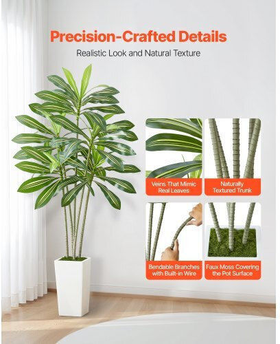Изкуствено дърво за външно пространство Dracaena 182.9см (Различни дизайни) Vevor