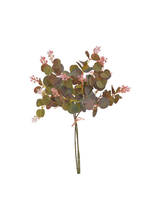 Eucalyptus Green-Pink Artificial Branch 47cm