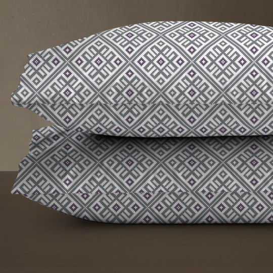 Isadore Lorraine Pillowcase Set Modern-tiles-lilac 50x70cm.