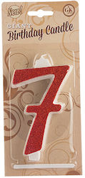 Giant Number Candles No.7 Red Lumea