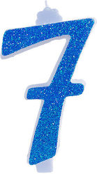 Giant Number Candles No 7 Blue Lumea