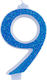 Giant Number Candles No 9 Blue Lumea