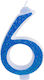 Giant Number Candles No 6 Blue Lumea