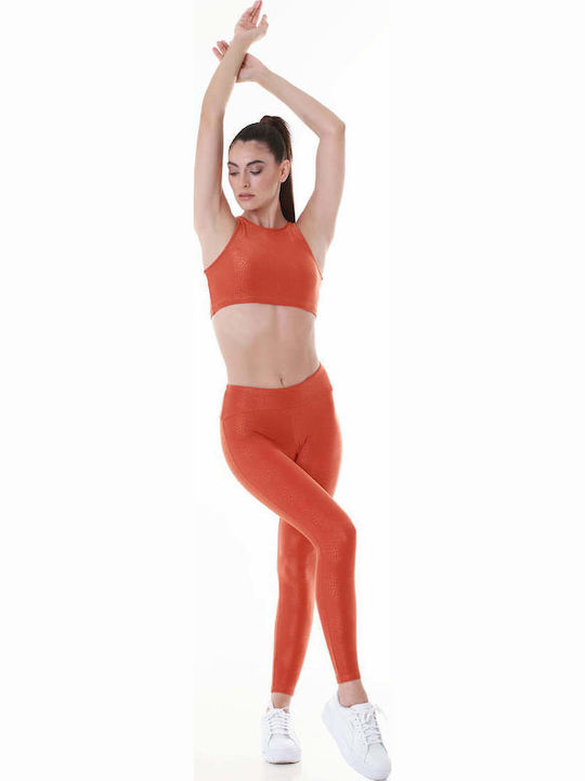 Damen Crop Top Tierdruck Orange