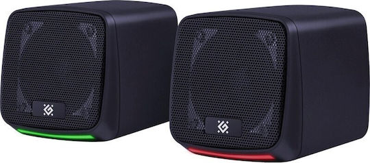 Defender J3 Ηχεία Υπολογιστή 2.0 με RGB Φωτισμό και Ισχύ 6W Μαύρα