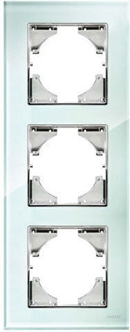 Switch Socket Frame 3 Positions Mint Glass Vertical H-series 50-00127-26 Lineme 50-00127-24