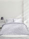 Nima Duvet Cover Set Cotton Satin Queen with 2 Pillowcases 220x240 Sirena Grey, Lilac